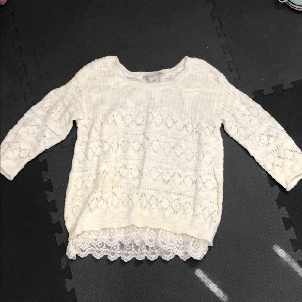 beautiful sweater with lace detail
